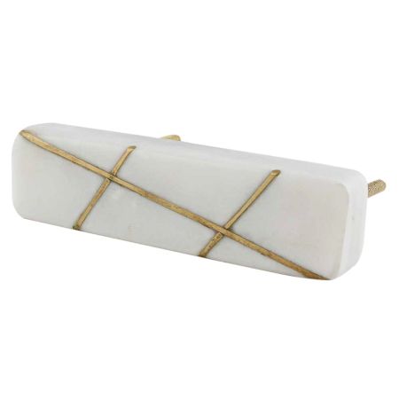 White Square Stone Gold Cross Handles
